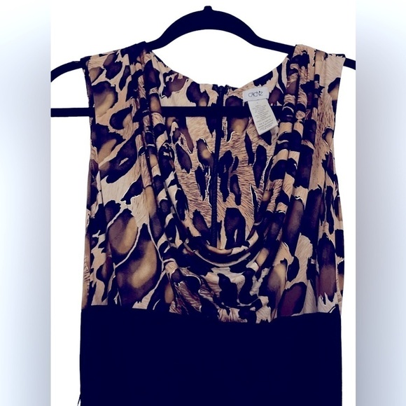 Cache Black Cheetah Print Empire Dress Size 0 - Picture 5 of 8